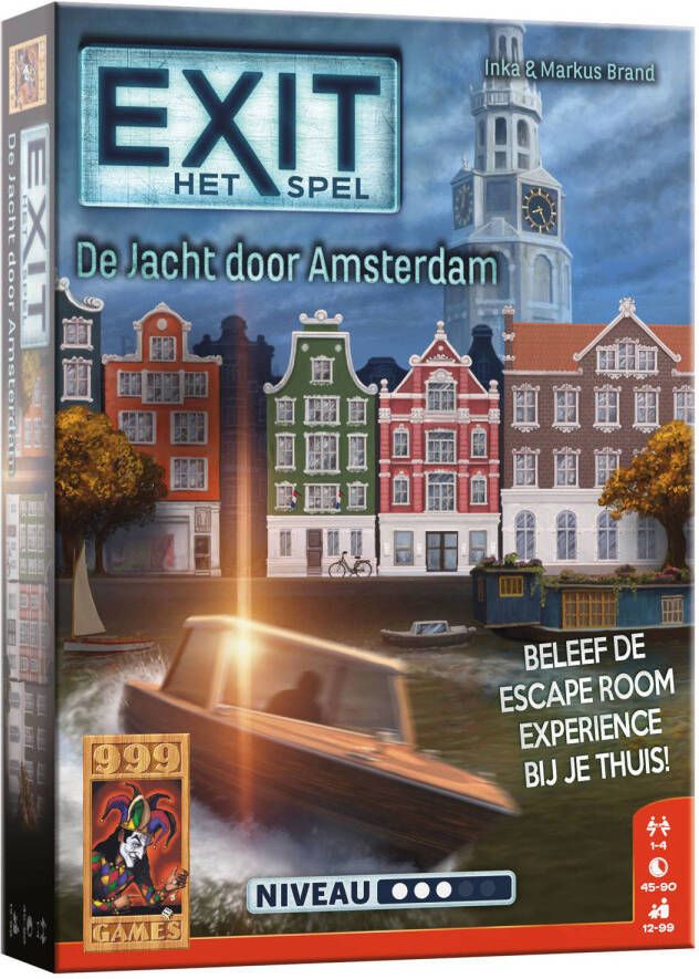 999 Games EXIT De Jacht door Amsterdam Escape Room Spel Met herkenbare locaties in Amsterdam De escape room-ervaring in huis! Gezelschapsspel Breinbreker Klein cadeautje Kerstcadeau