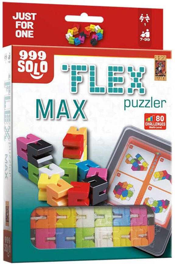 999 Games Flex Puzzler MAX Breinbreker Uitdagende puzzel als fidget toy Stimuleert het ruimtelijk inzicht Educatief spel Fidget Toy Solo spel Klein cadeautje Kerstcadeau