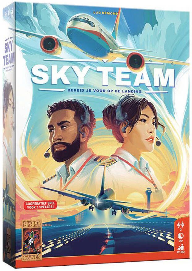 999 Games Sky Team Bordspel Voor 2 spelers Winnaar Speelgoed van het Jaar Coöperatief spel Nederlandstalig Kerstcadeau