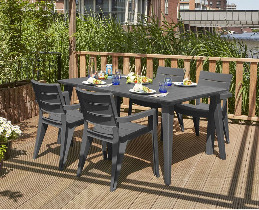 Allibert tuintafel Lima grijs 157x98x74 cm Leen Bakker - Foto 4