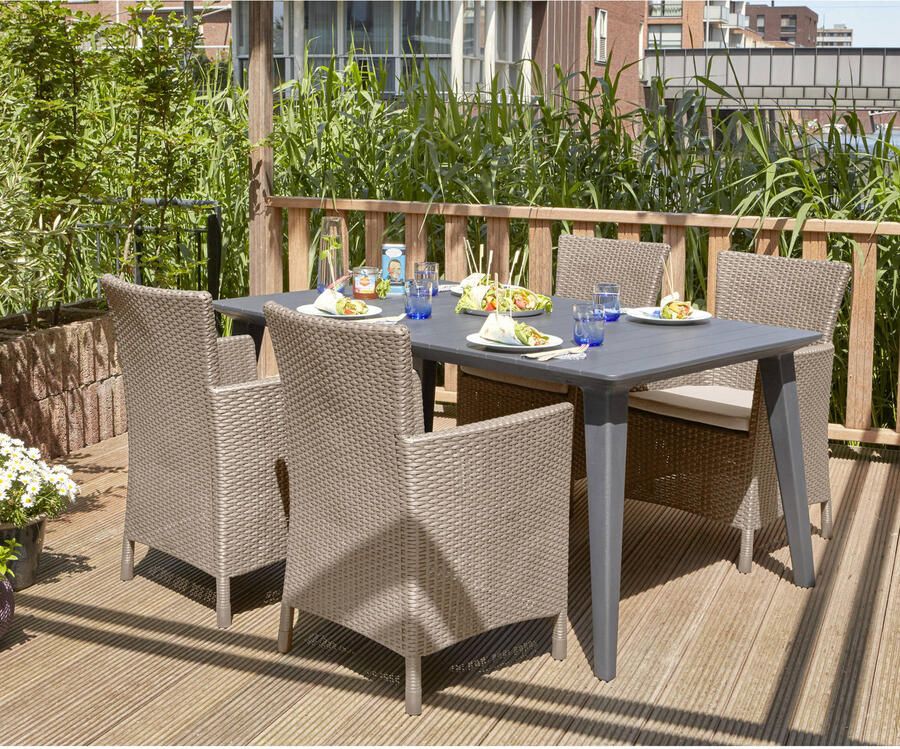 Allibert tuintafel Lima grijs 157x98x74 cm Leen Bakker - Foto 3