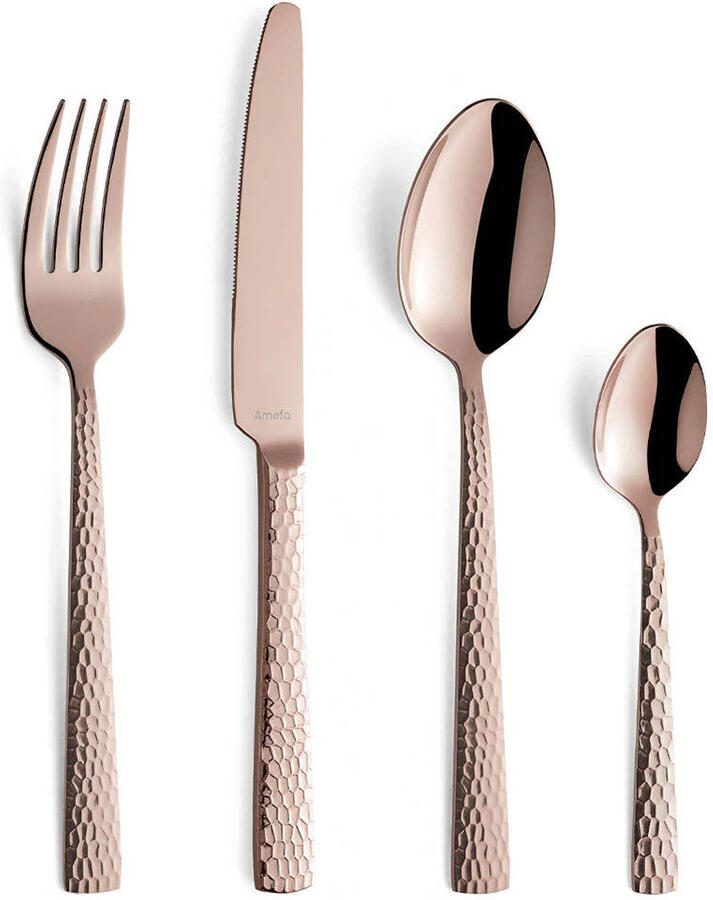 Amefa Felicity Bestekset 24delige bestek set 6 persoons Rose Champagne gekleurd bestek