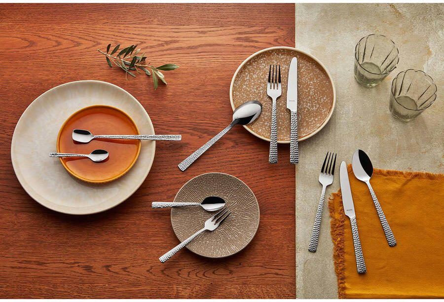 Amefa Felicity 42-delige bestekset All you need Complete set bestek Voor 6 personen Hammered Zilverkleurig - Foto 3