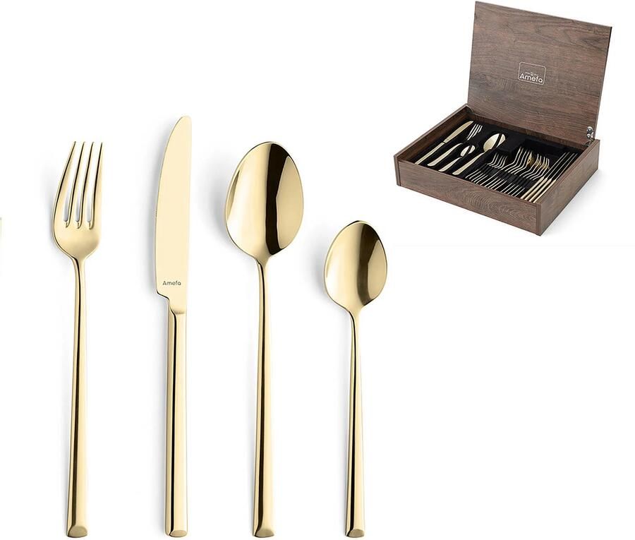 Amefa Metropole Gold 24-delige bestekset in luxe kist - Foto 3