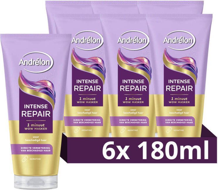 Andrélon Intense Repair 1 Minuut WOW haarmasker 6 x 180 ml