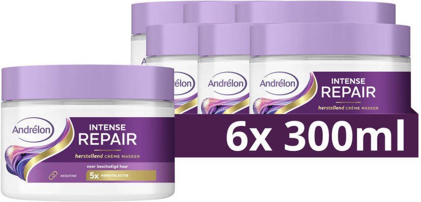 Andrélon Intense Repair crème haarmasker 6 x 300 ml