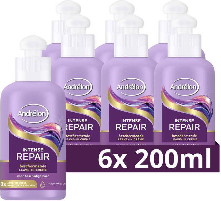 Andrélon Intense Repair leave-in haarcrème 6 x 200 ml