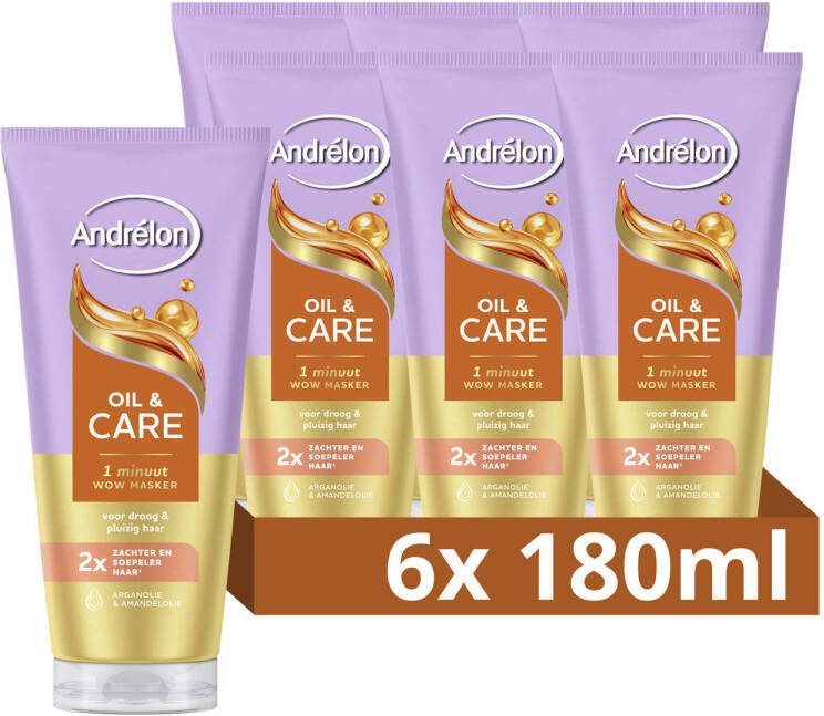 Andrélon Oil & Care 1 Minuut WOW haarmasker 6 x 180 ml
