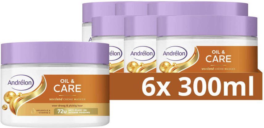 Andrélon Oil & Care crème haarmasker 6 x 300 ml