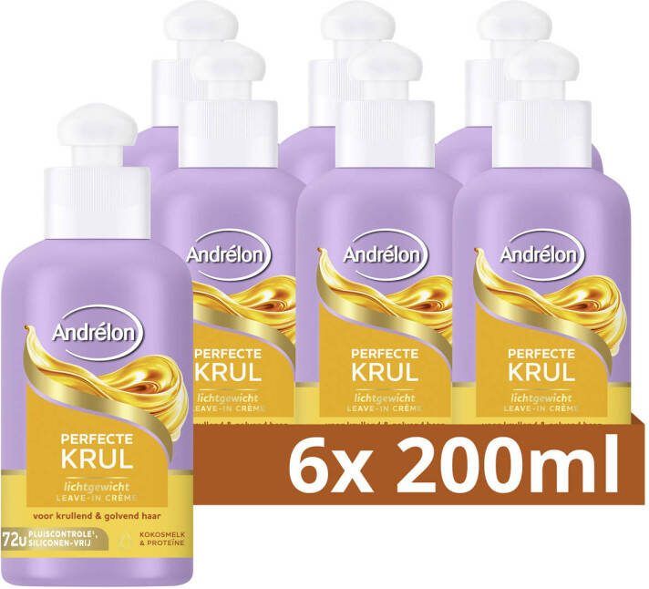 Andrélon Perfecte Krul lichtgewicht leave-in haarcrème 6 x 200 ml