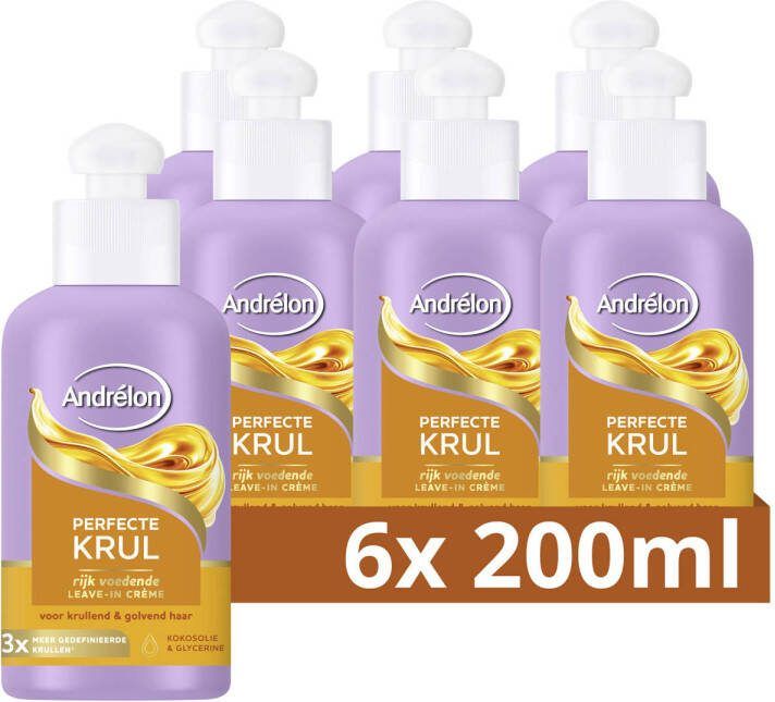 Andrélon Perfecte Krul rijk voedende leave-in haarcrème 6 x 200 ml