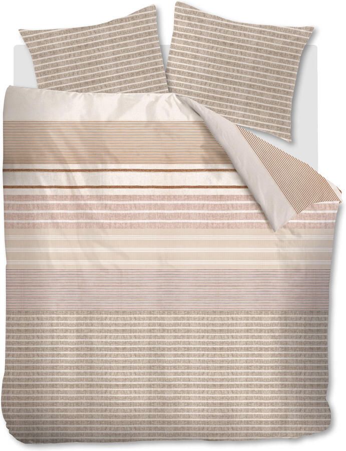 Ariadne at Home France katoenen gestreepte lits-jumeaux dekbedovertrek 240x220 cm roze
