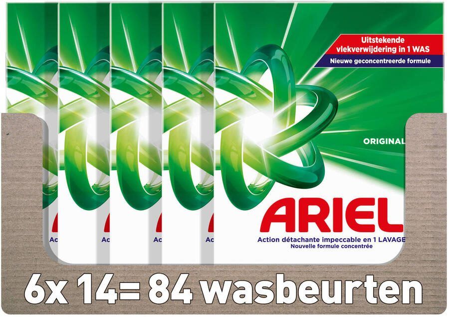 Ariel Waspoeder Original 6 x 700 gram 6 x 14 wasbeurten 84 wasbeurten