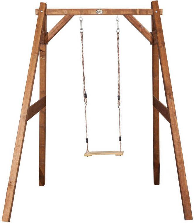 AXI Enkele Houten Schommel in Bruin FSC hout Vrijstaande schommelset voor kinderen met houten schommelzitje Schommelset voor kinderen 10 jaar Garantie!