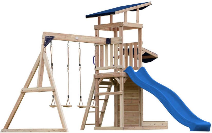 Axi Malik Swing Set with Double Swing and Play Wall