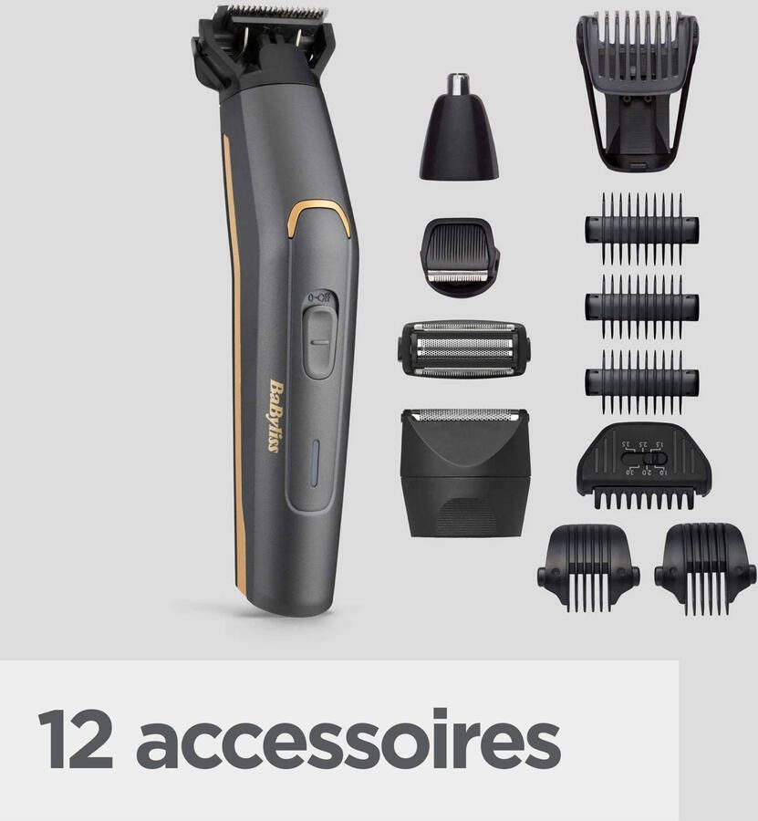 BaByliss Graphite Precision 12 in 1 Multi-Trimmer Trimmerset MT987E Precisie Baardtrimmer Bodygroomer Wenkbrauw Oor Neustrimmer - Foto 3