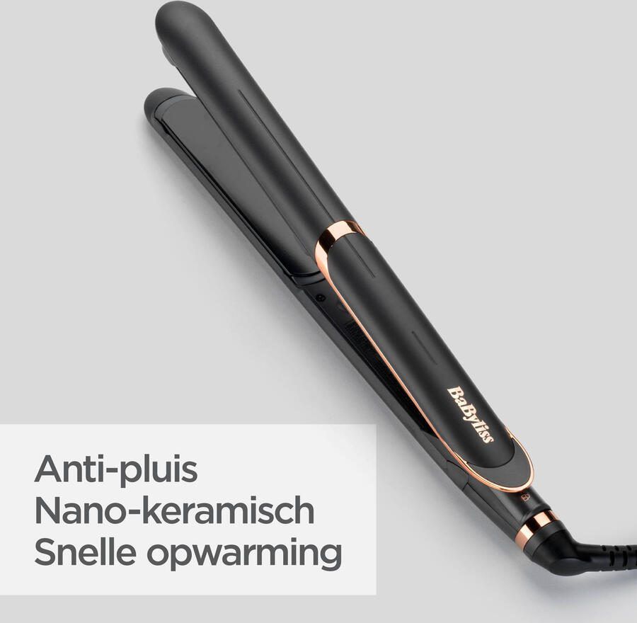 BaByliss 235 Smooth Pro 235 Stijltang ST394E 6 Temperatuurinstellingen 140 235 graden Alle Haartypes Anti-Pluis Technologie - Foto 4