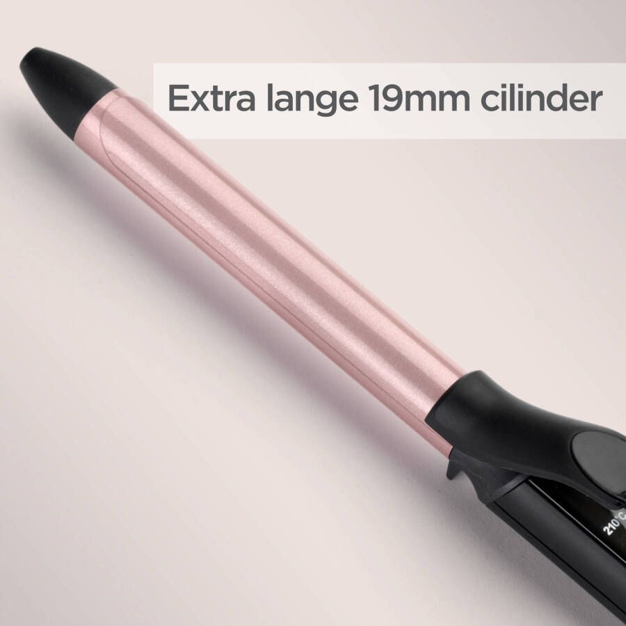 BaByliss Rose-Quartz 19mm Krultang C450E 6 temperatuurinstellingen Extra lange cilinder met quartz-keramische coating Compacte krullen - Foto 5