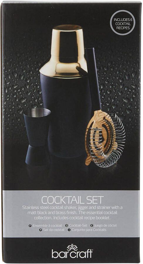 Bar Craft BarCraft Cocktail Set 3 Delig Zwart Goud BarCraft - Foto 2
