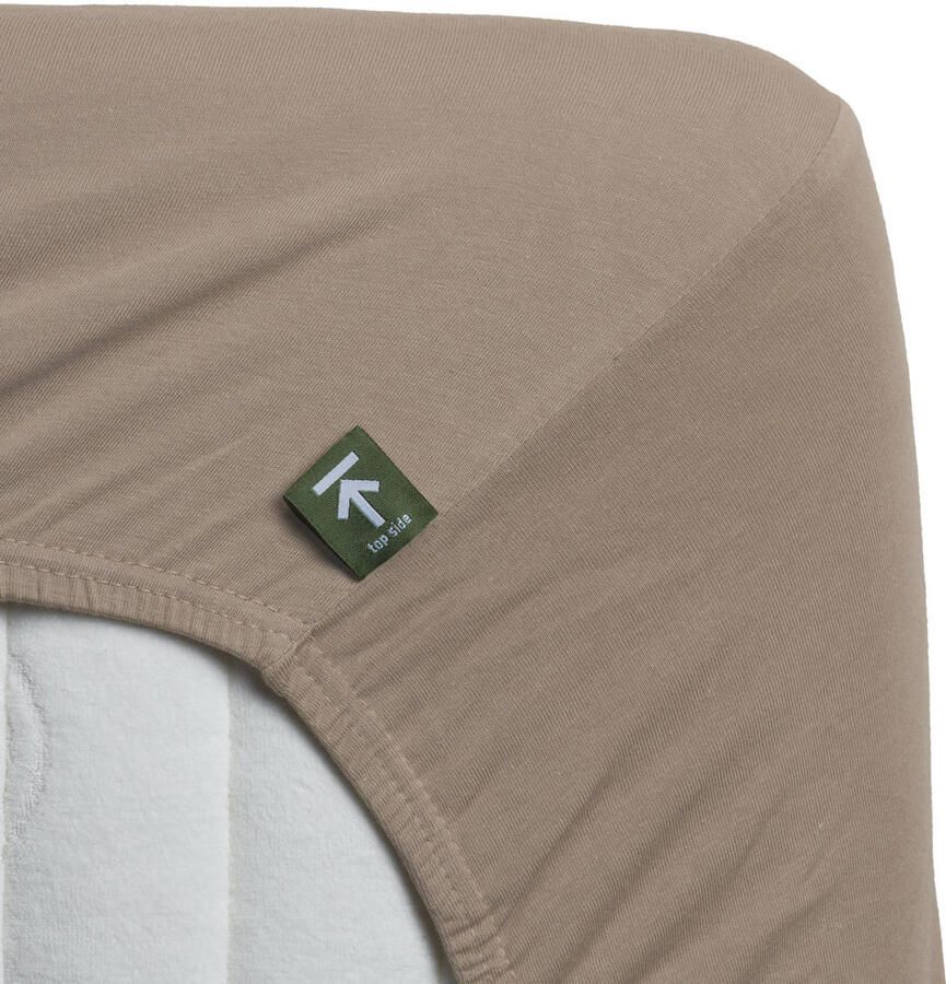 Beddinghouse jersey lycra hoeslaken 95% gebreide jersey katoen 5% lycra 1-persoons (90 100x200 220 cm) Taupe - Foto 2