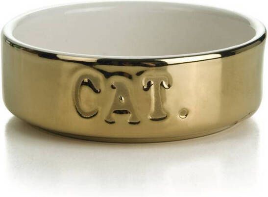 Beeztees kattenvoerbak Cat keramiek(11 5x4) goud