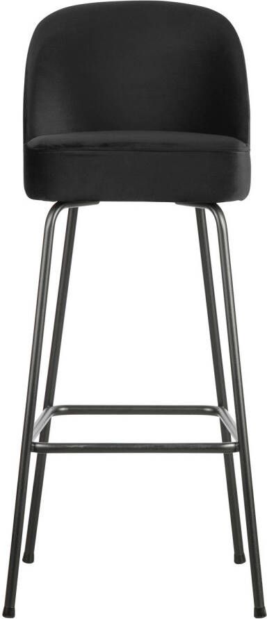 BePureHome | Vogue Barstoel 80cm Fluweel Zwart | Zitmeubels eetkamer | Barstoel - Foto 2