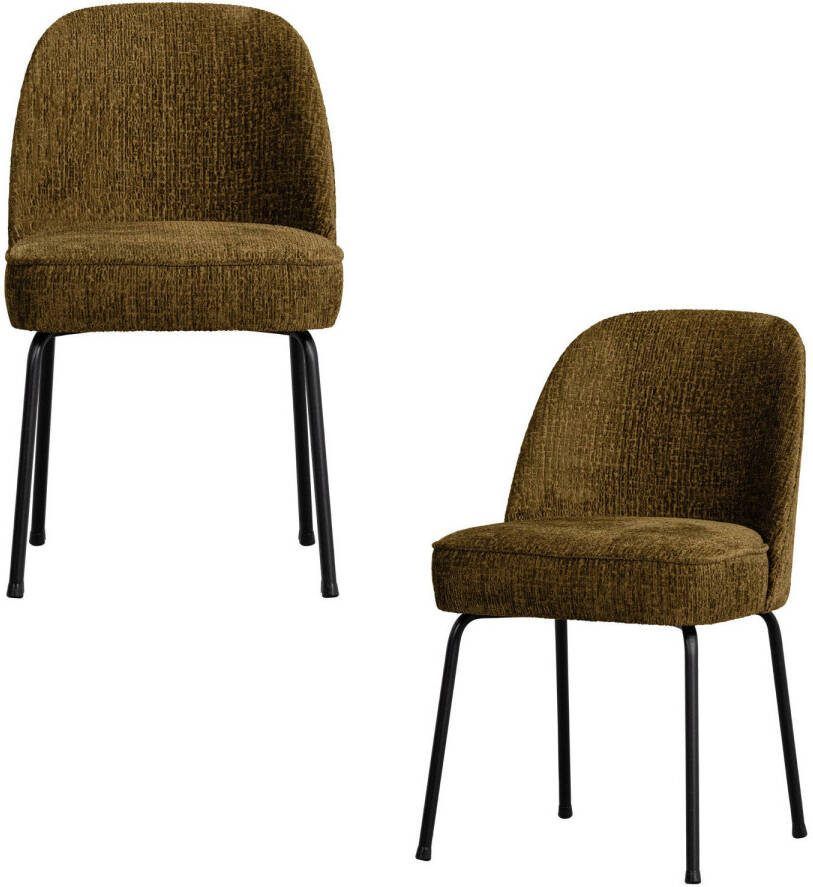 BePureHome Vogue Eetkamerstoelen Velvet Brass Set van 2