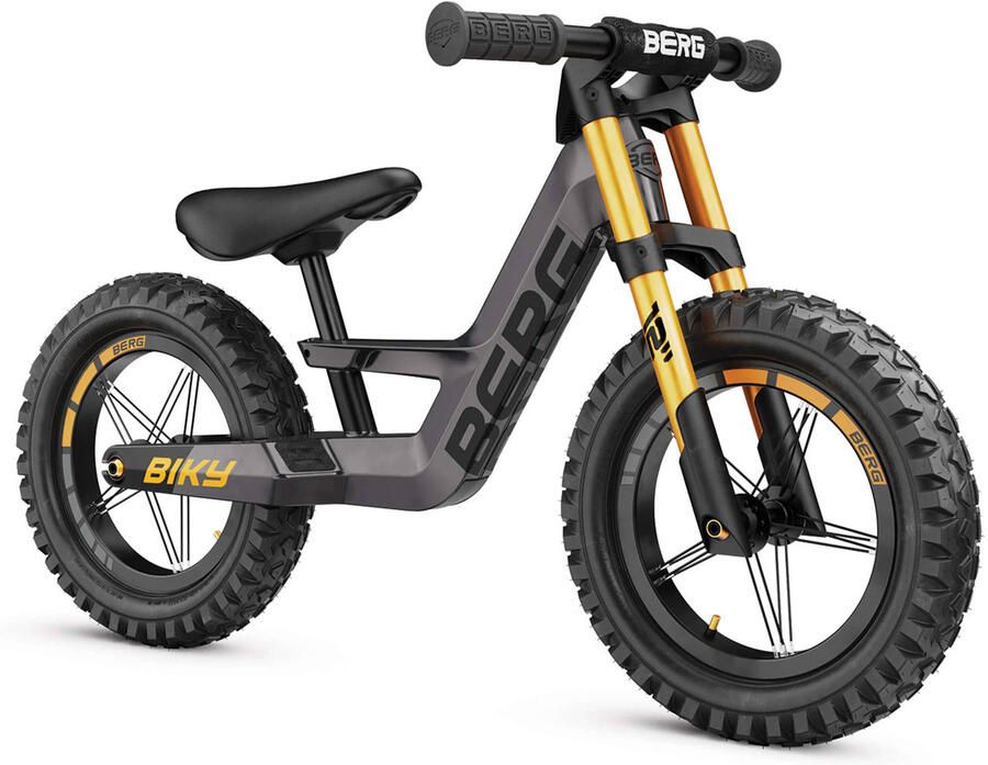 BERG Biky Cross Grey Loopfiets Lichtgewicht frame van magnesium Verstelbaar zadel 2 tot 5 jaar Grijs