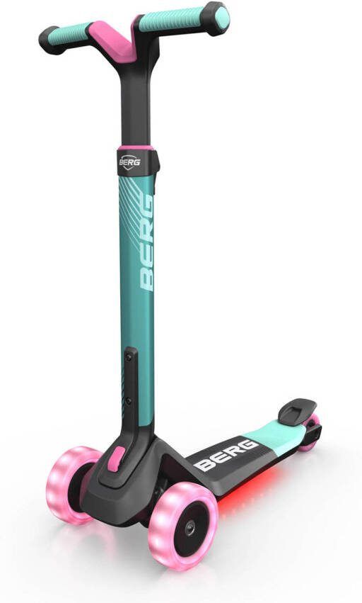 BERG Nexo Step Kinderstep Opvouwbaar In hoogte verstelbaar Incl. LED-deck + LED wielen 2 tot 12 jaar Mint