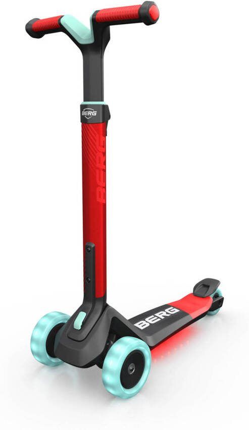 BERG Nexo Step Kinderstep Opvouwbaar In hoogte verstelbaar Incl. LED-deck + LED wielen 2 tot 12 jaar Rood