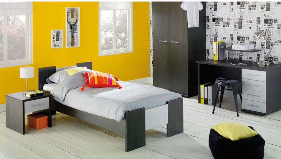 Beter Bed Basic Bed Woody 90 x 200 cm donkergrijs aluminium