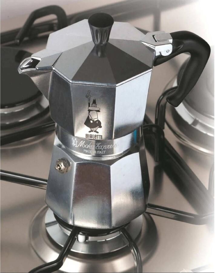 Bialetti Moka Express Middel 4 Kops espresso 190ml Zilver - Foto 4