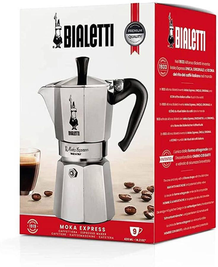 Bialetti Moka Express Middel 4 Kops espresso 190ml Zilver - Foto 7