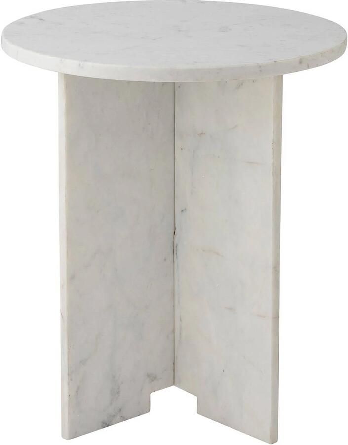 Bloomingville Ronde Bijzettafel Jasmia Marmer 46cm Wit - Foto 2