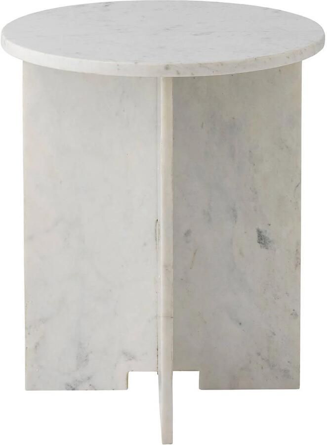 Bloomingville Ronde Bijzettafel Jasmia Marmer 46cm Wit