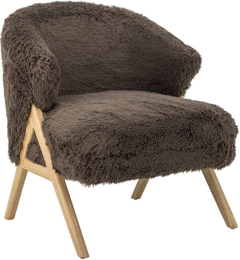 Bloomingville Fauteuil Camino Hoogpolig Fleece Bruin