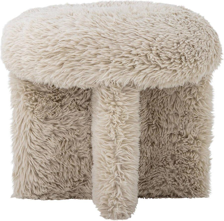Bloomingville Poef Frikka Fluffy Naturel