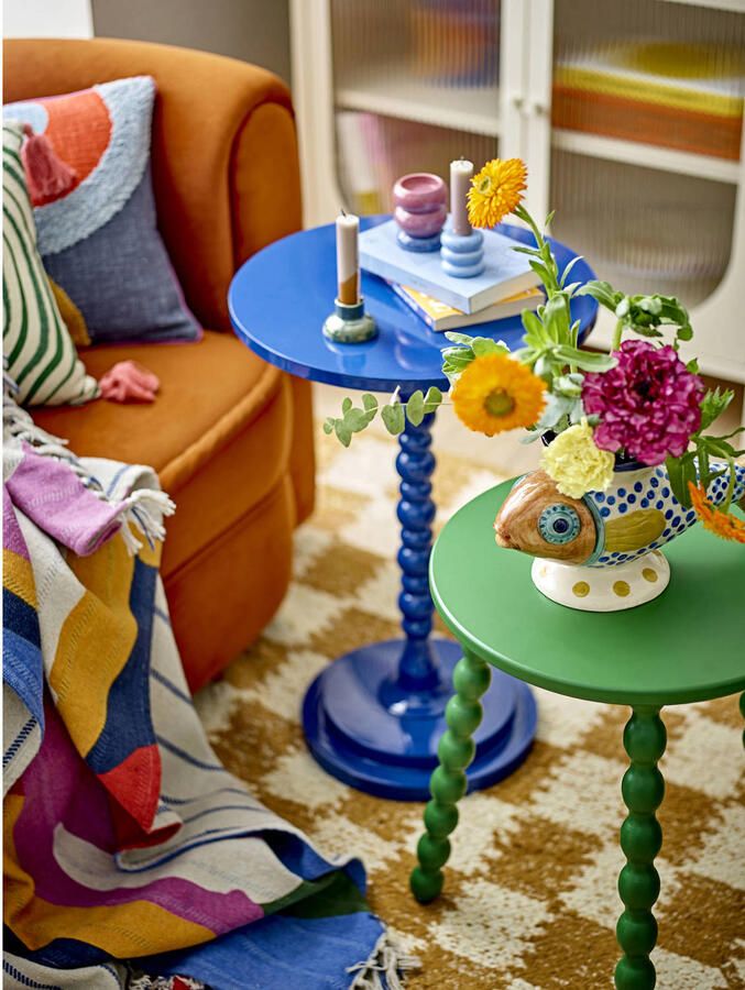 Bloomingville Ronde Bijzettafel Ellar 40cm Blauw
