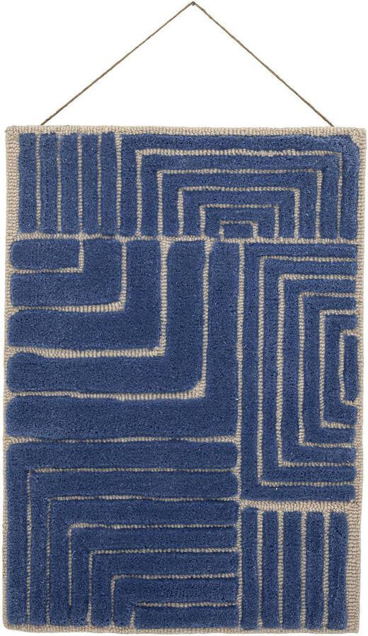 Bloomingville Wandkleed Velva Wol 64 x 45cm Blauw