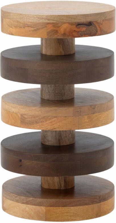 Bloomingville Ronde Bijzettafel Franka Mangohout 25cm Bruin
