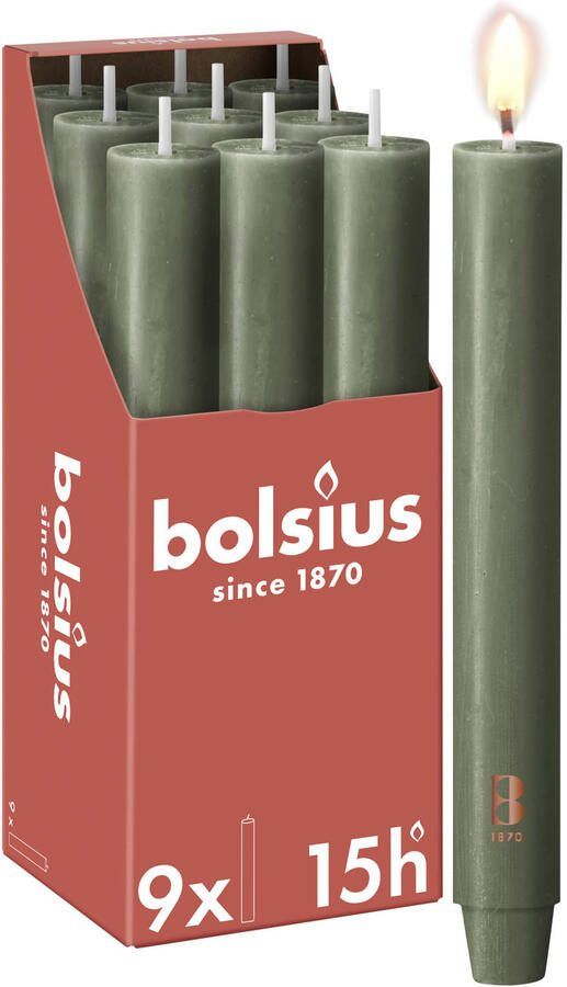 Bolsius brede dinerkaars (Ø3x23 cm) (set van 9)