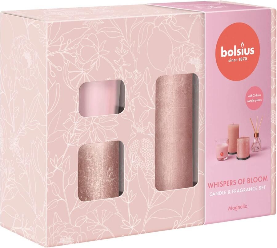 Bolsius geschenkset Whispers of Bloom Magnolia (set van 4)