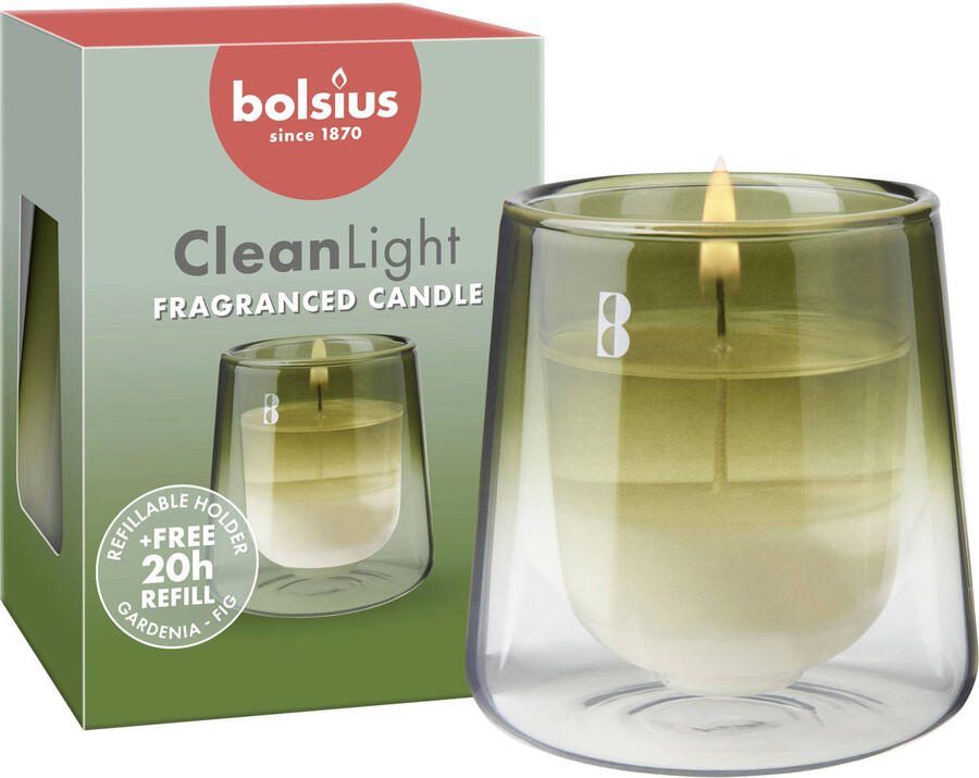 Bolsius geurkaars CleanLight Starterkit Gardenia & Fig