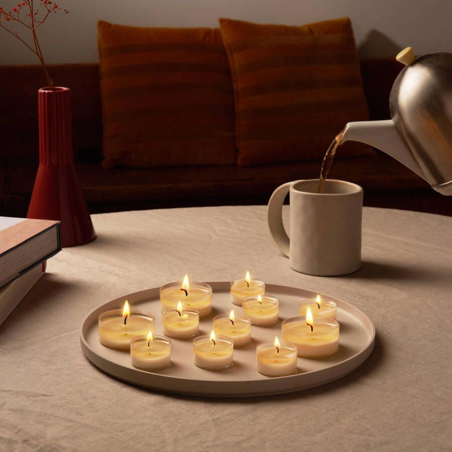 Bolsius 12 stuks witte (8 uur) maxi waxinelichtjes in transparante clear cups - Foto 4