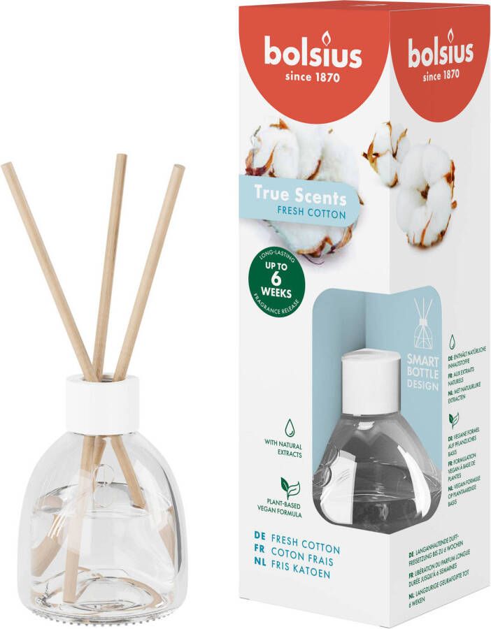 Bolsius geurstokjes True Scents Fresh Cotton 60 ml