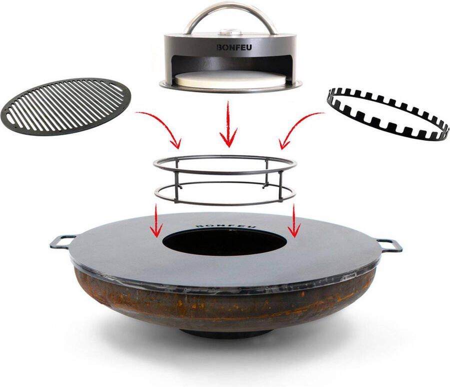 BonFeu Ring voor Spiezen Staal Zwart Accessoires BonBiza Spiezen BBQ- 41 x 41 x 2 cm - Foto 2