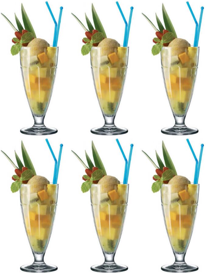 Bormioli Rocco IJscoupe Sorbetglazen Milkshake glas Rock Bar 380 ml 6 stuks - Foto 2