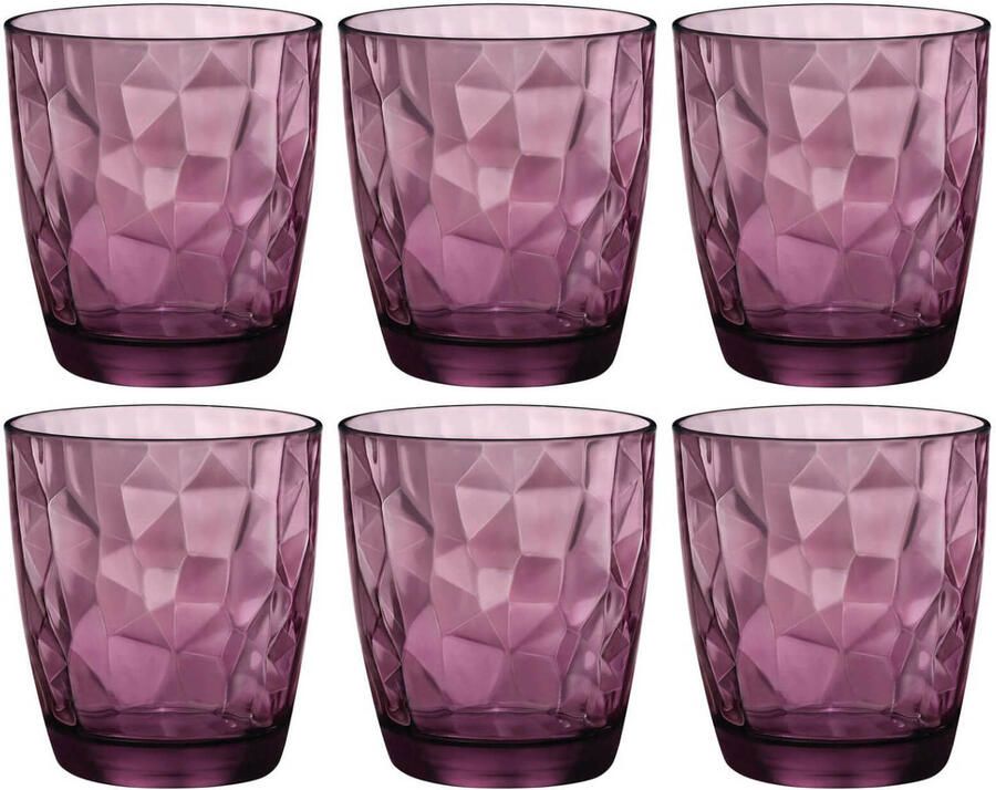Bormioli Rocco Waterglazen Diamond Paars 300 ml 6 stuks - Foto 2