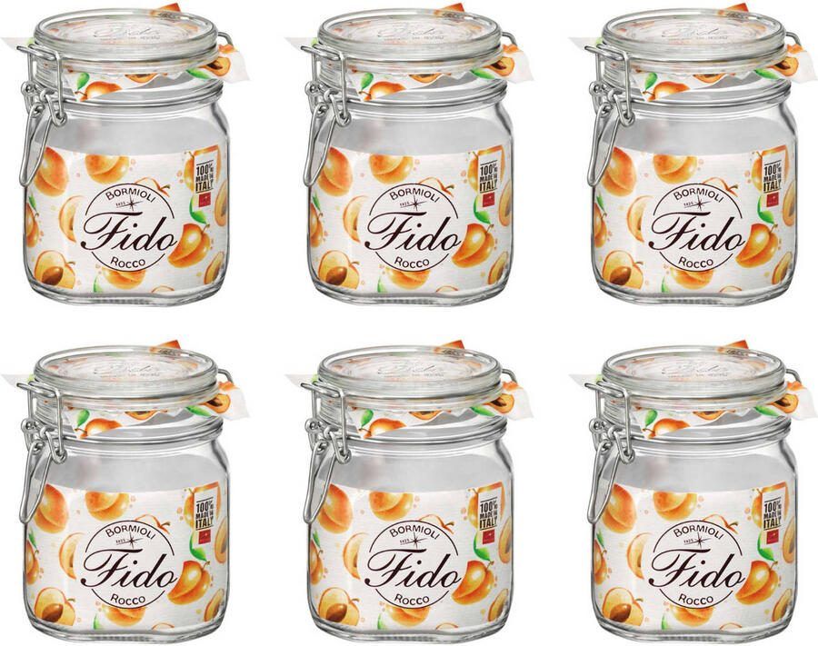 Bormioli Rocco Weckpot Fido 10 x 10 cm 750 ml vierkant 6 stuks