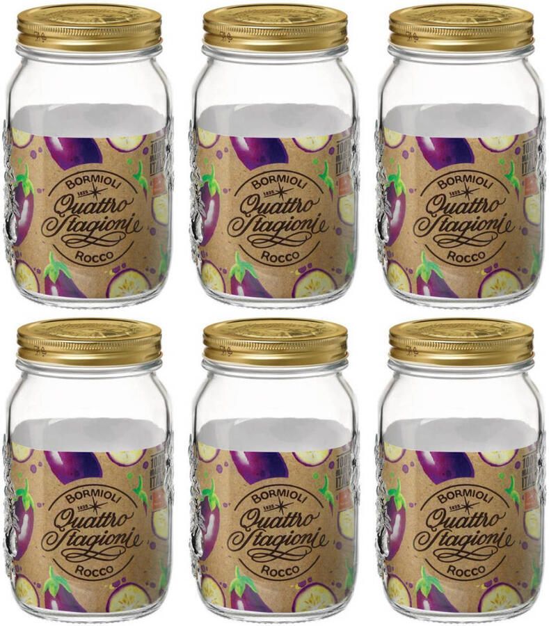 Bormioli Rocco Weckpotten Quattro Stagioni ø 11 cm 1 liter 6 stuks